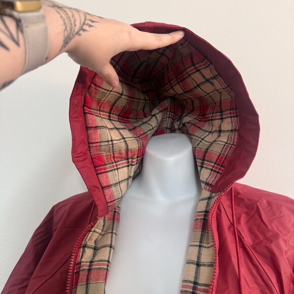 Vintage Misty Harbor Burgundy Hooded Jacket | Plaid Lined | Medium - Picture 10 of 11